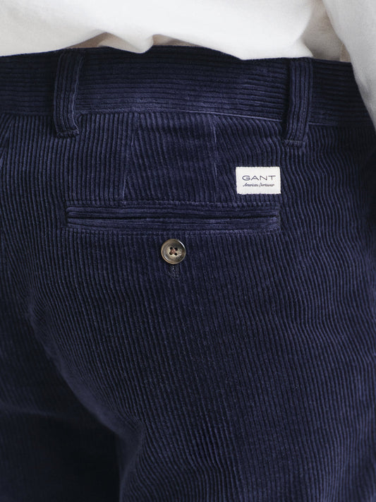 Gant Men Blue Regular Fit Solid Trouser