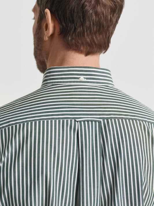 Gant Men Green Striped Collar Shirt