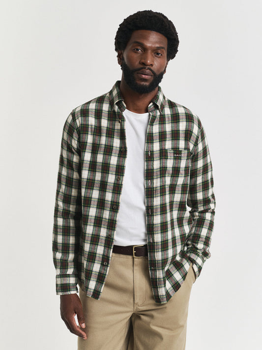 Gant Men Cream Checks Collar Shirt