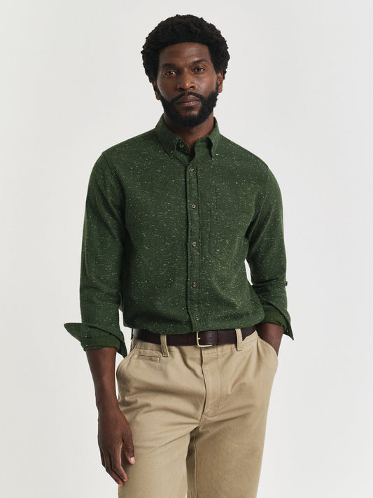 Gant Men Green Solid Collar Shirt