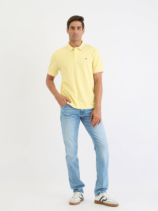 Gant Men Yellow Solid Polo Tshirt