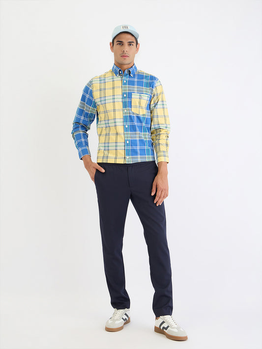 Gant Men Yellow Check Collar Shirt