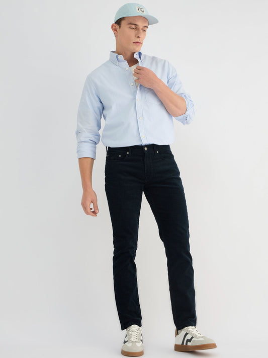 Gant Men Blue Regular Fit Solid Collar Neck Shirt