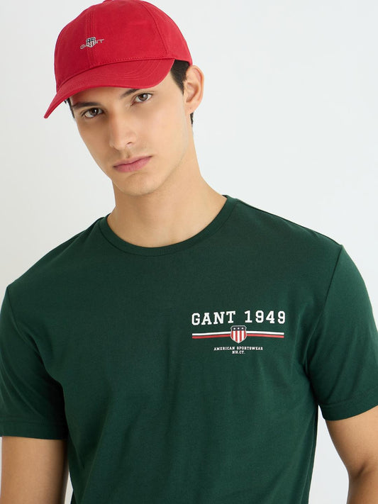 Gant Men Green Solid Tshirt