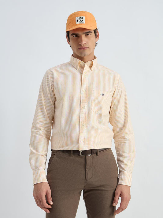 Gant Men Yellow Striped Collar Shirt