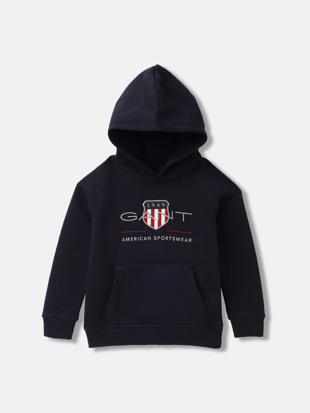 Shop Gant Boys Navy Solid Hooded Full Sleeves Sweatshirt GANT India