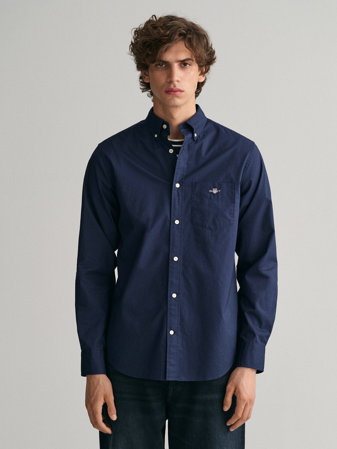 Blue Generation BG3100 Men's Camp Shirt - Navy, 2XL, 65/35 Poly-Cotton Poplin, Wrinkle Resistant, Classic Fit