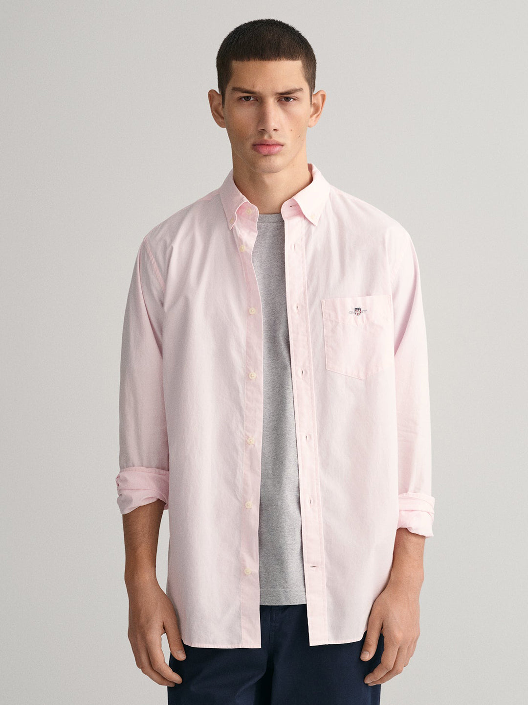 Gant Men Pink Solid Button-down Collar Full Sleeves Shirt main image 1