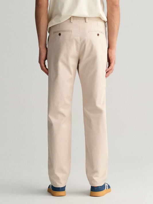 Gant Mens Putty Mid Rise Regular Fit Chino Trouser