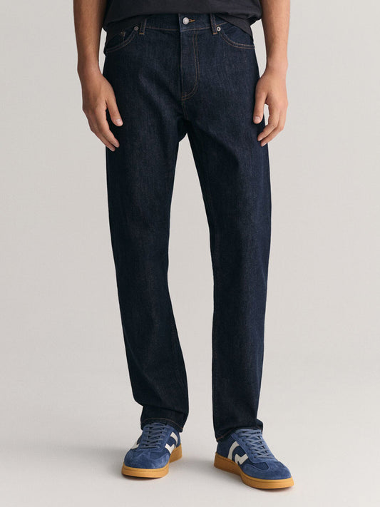 Gant Men Blue Washed Regular Fit Mid-Rise Jeans