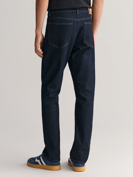 Gant Men Blue Washed Regular Fit Mid-Rise Jeans