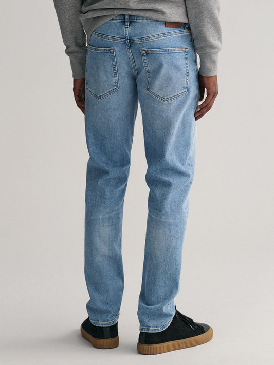 Gant Men Blue Washed Regular Fit Mid-Rise Jeans