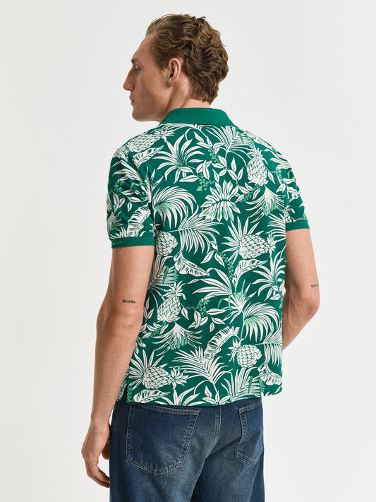 Gant Men Green Polo Collar Short Sleeves Tshirt