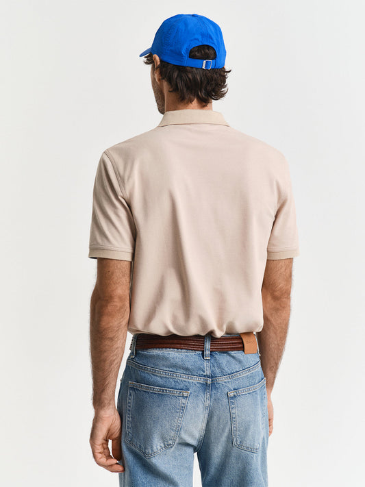 Gant Men Beige Polo Collar Short Sleeves Tshirt