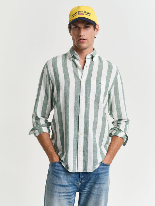 Gant Men Green Button-Down Collar Full Sleeves Shirt