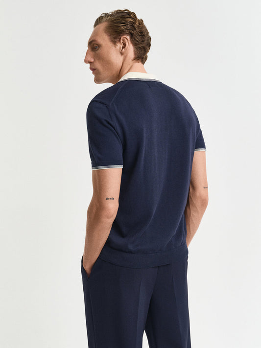Gant Men Blue Polo Collar Short Sleeves Tshirt