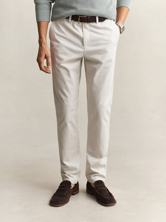 GANT Men Off White Slim Fit Classic Chinoss Trouser