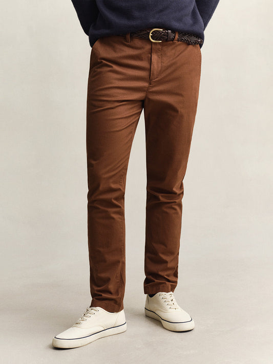 GANT Men Brown Slim Fit Classic Chinoss Trouser