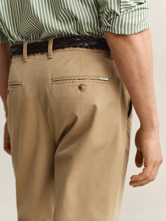 GANT Men Khaki Regular Fit Classic Chinoss Trouser