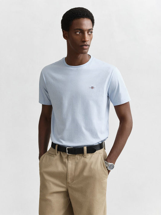 GANT Men Blue Shield Pure Cotton T-Shirt
