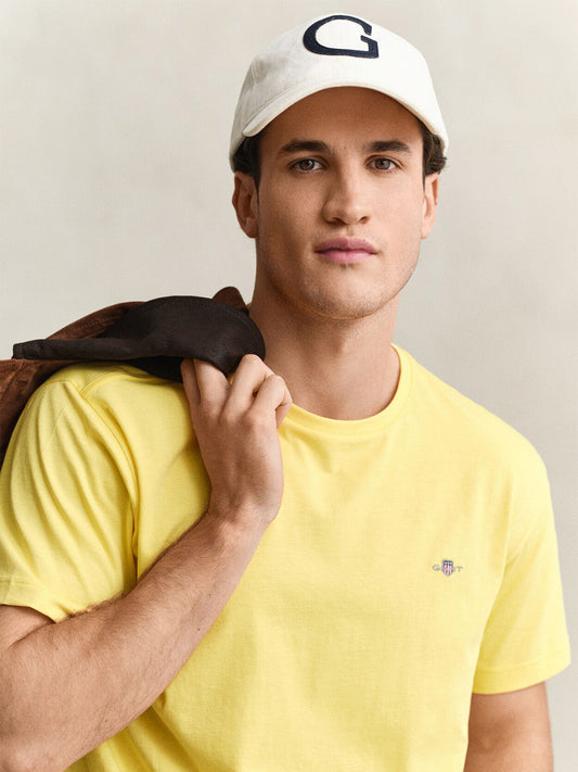 GANT Men Yellow Regular Fit Shield T-Shirt