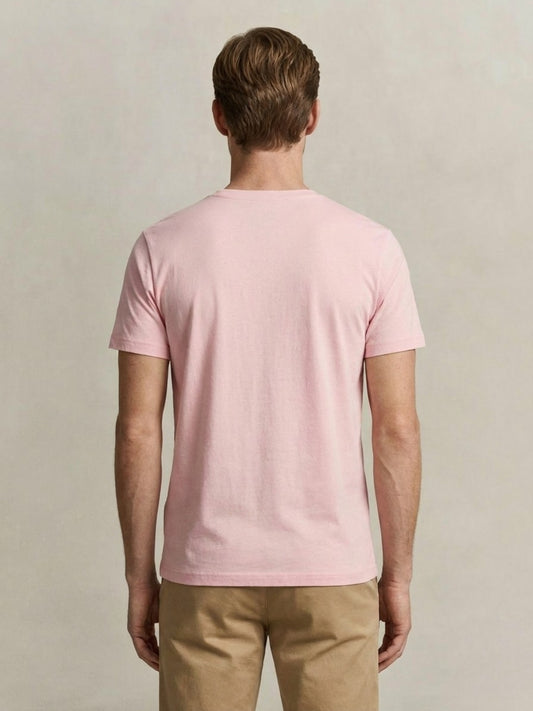 Gant Men Pink Solid Regular Fit T-Shirt