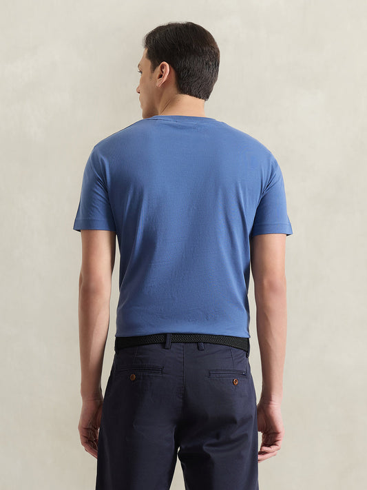 Gant Men Blue Printed Regular Fit T-Shirt
