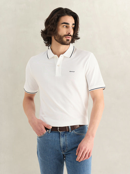 GANT Mens White Polo T-Shirt
