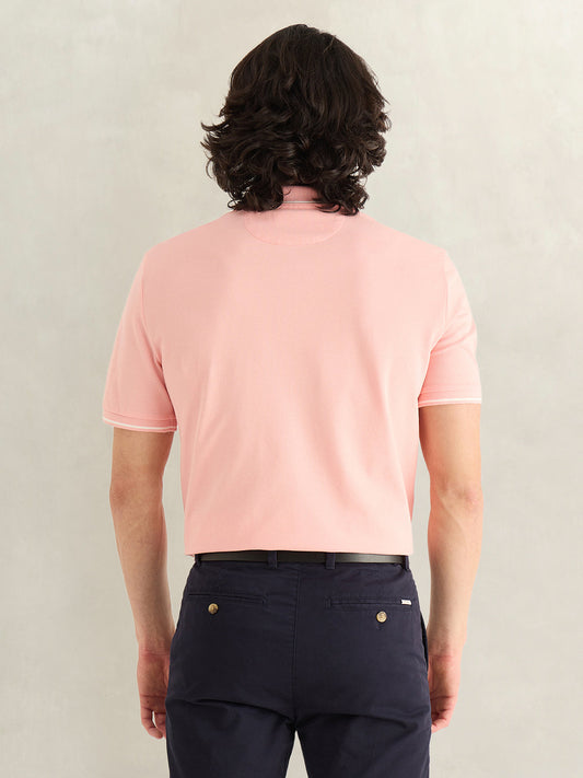 Gant Men Pink Solid Regular Fit Polo T-Shirt