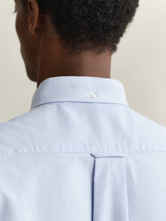 Gant Men Blue Solid Regular Fit Classic Oxford Shirt