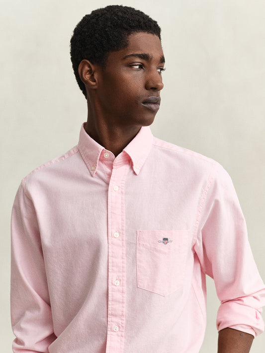 Gant Men Pink Solid Regular Fit Classic Oxford Shirt
