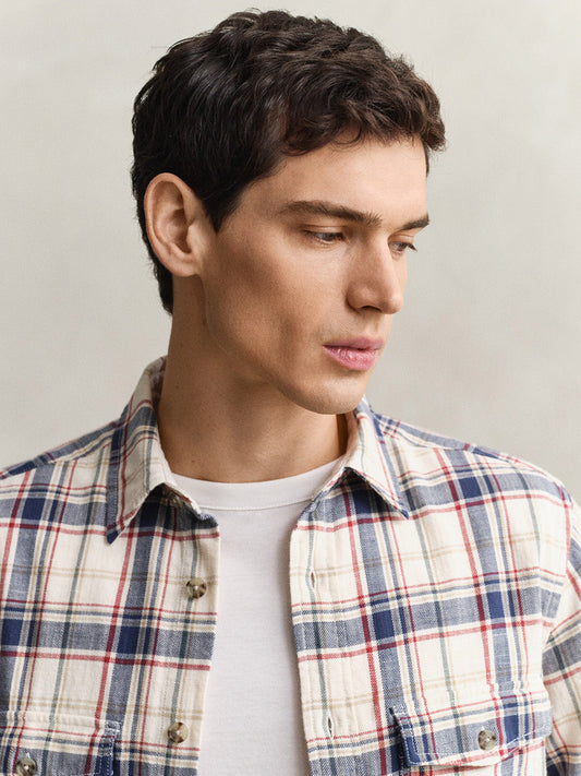 Gant Men Multicolor Checked Regular Fit Pure Cotton Shirt