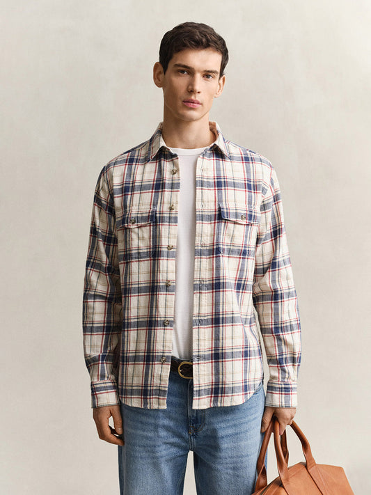 Gant Men Multicolor Checked Regular Fit Pure Cotton Shirt