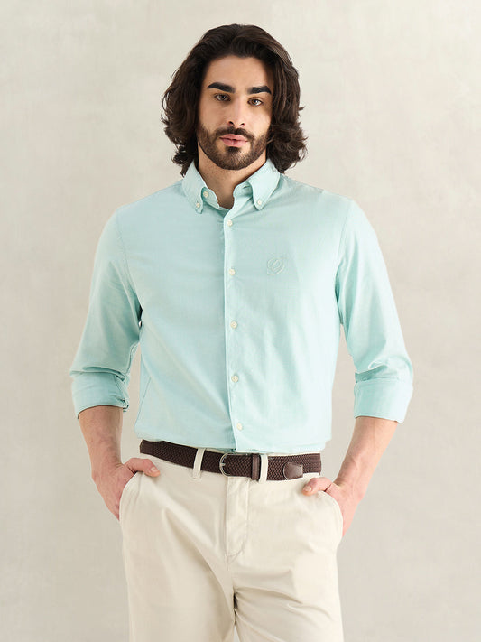 Gant Men Green Solid Regular Fit Pure Cotton Shirt