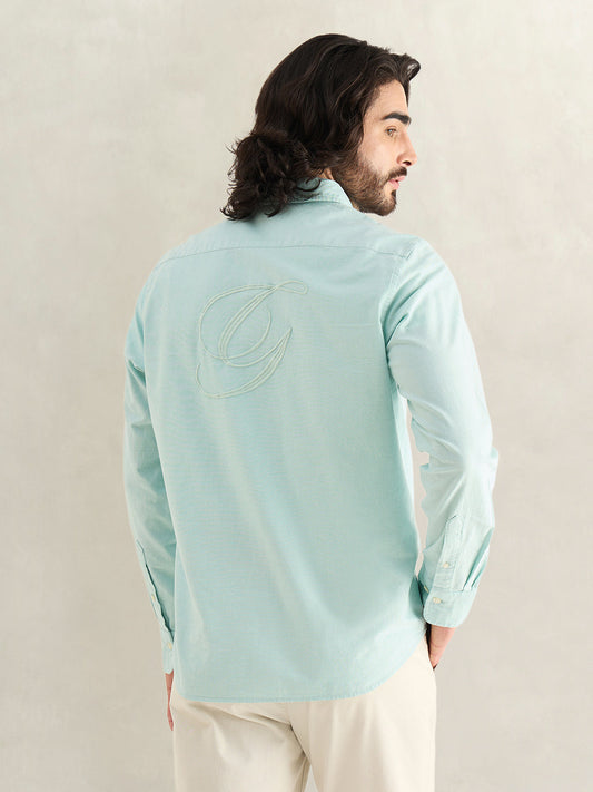 Gant Men Green Solid Regular Fit Pure Cotton Shirt