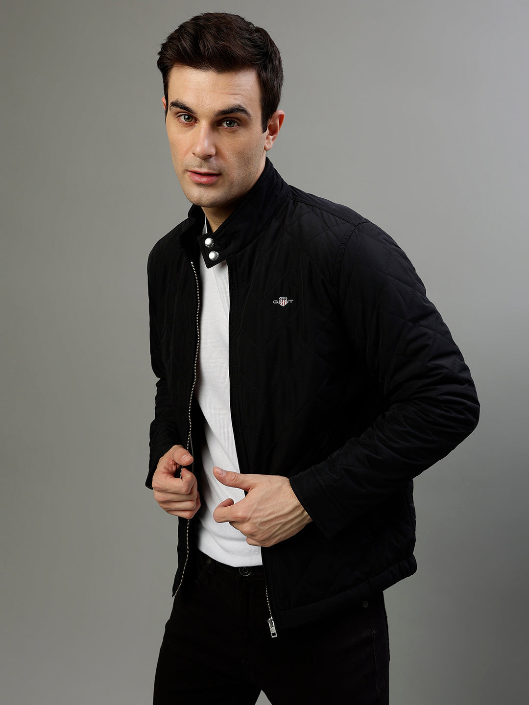 Shop Gant Men Solid High Neck Full Sleeves Jacket GANT India