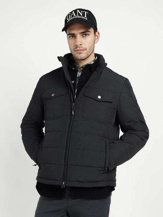 Gant Men Black Solid Collar Jacket