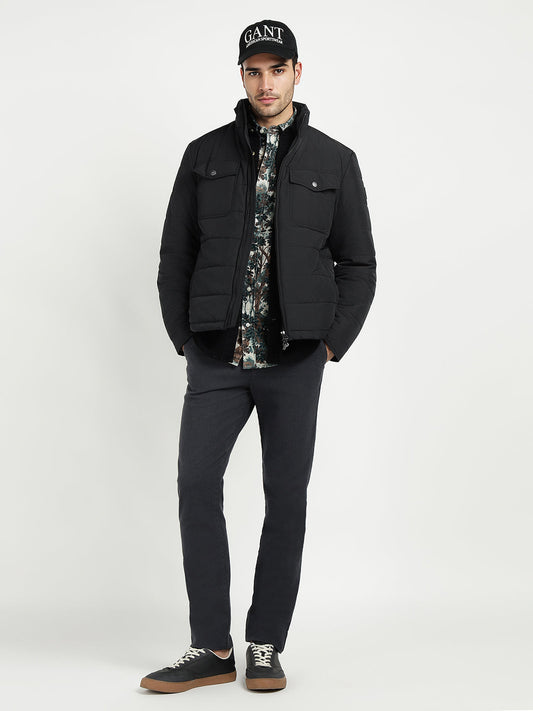 Gant Men Black Solid Collar Jacket