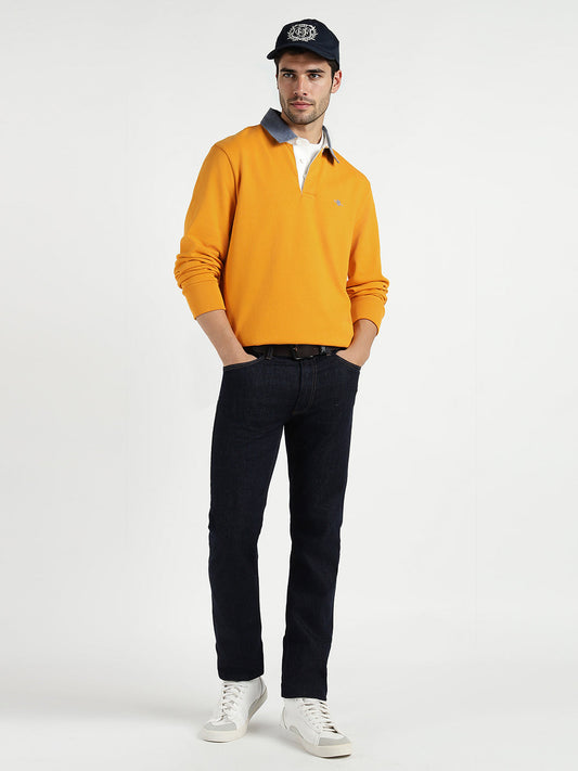 Gant Men Yollow Solid Collar Sweatshirt