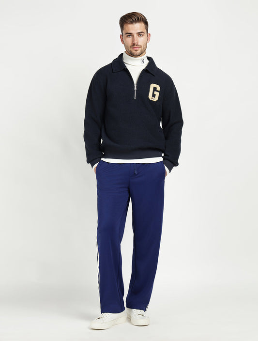 Gant Men Blue Solid Collar Sweatshirt