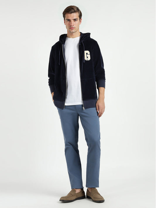 Gant Men Blue Printed Hooded Sweatshirt