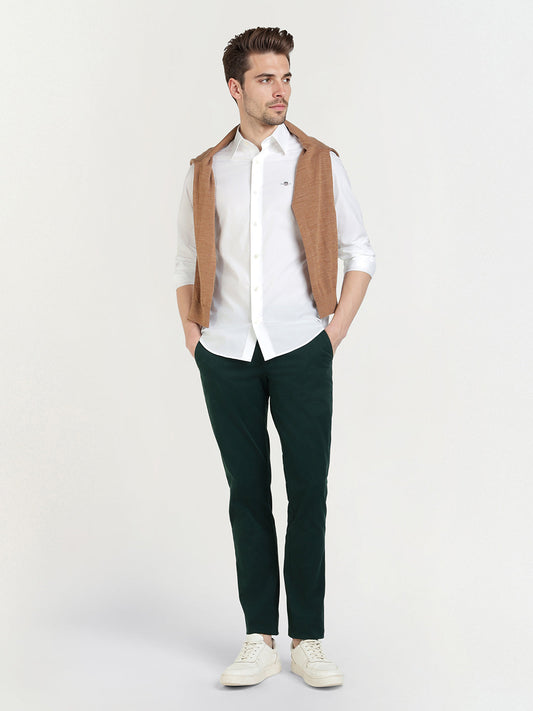Gant Men White Solid Collar Shirt
