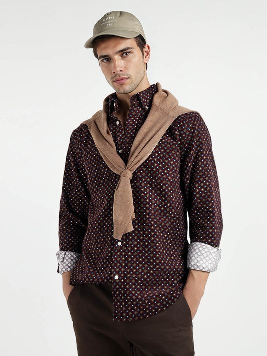 Gant Men Red Printed Collar Shirt