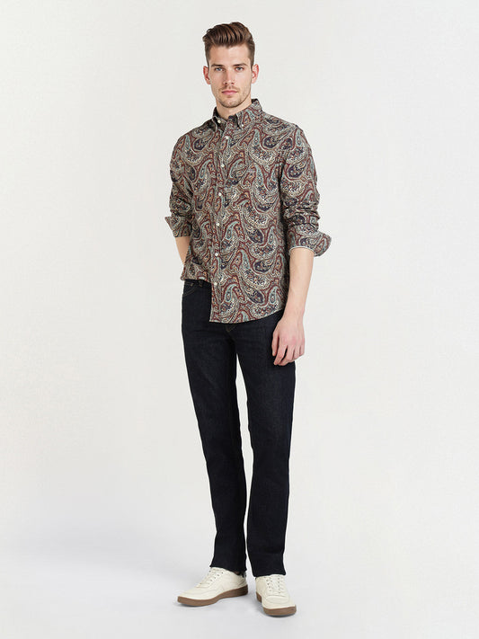 Gant Men Red Printed Collar Shirt