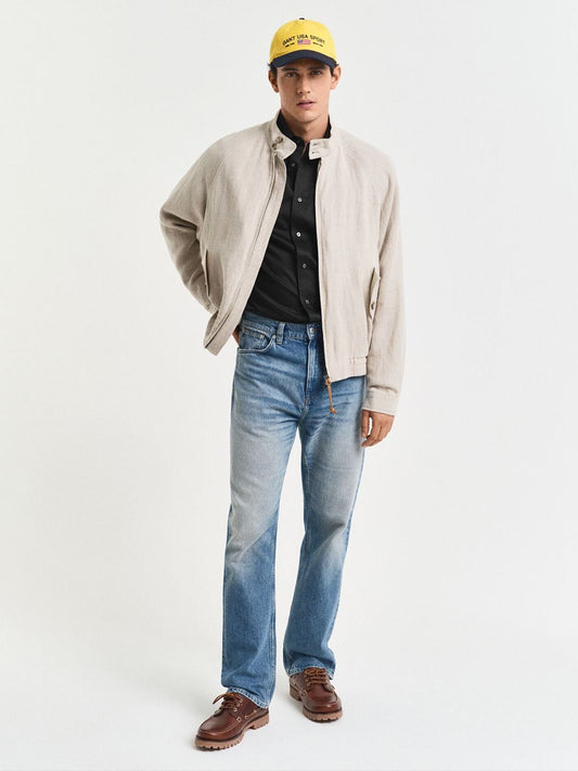 Gant Men Black Solid Regular Fit Sateen Shirt