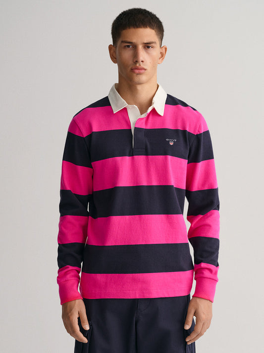 Gant Pink Striped Regular Fit Polo Tshirt