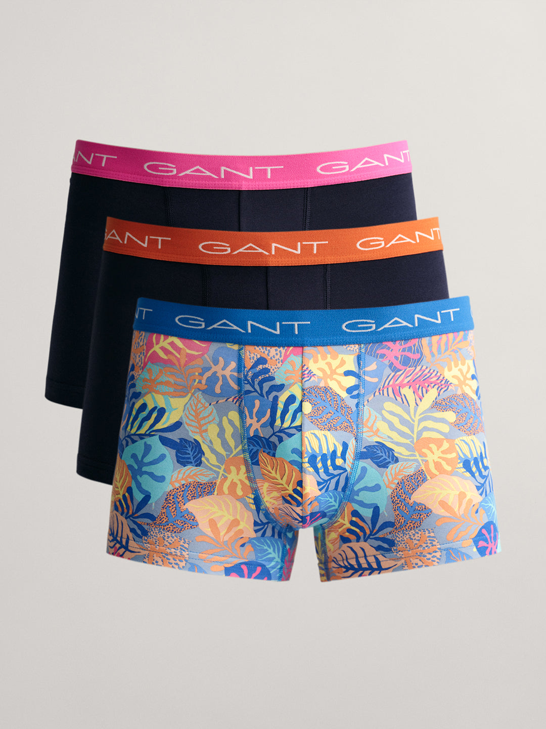 GANT Heren Ondergoed Trunk 3P Gant Marine Blauw Rood M