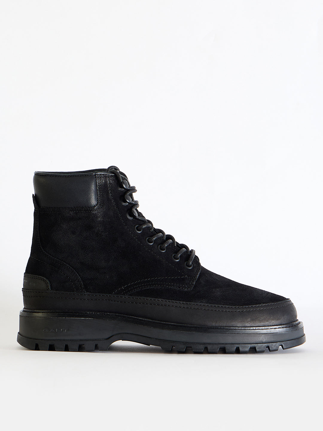 Shop Gant Men Black Solid Lace-Up Round Toe Boots Gant India