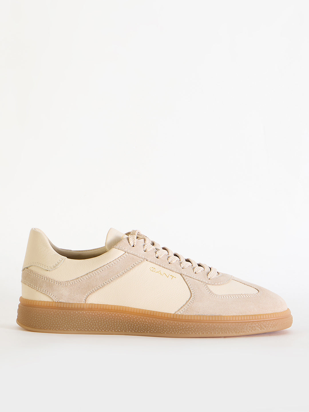 Shop Gant Men Beige Color-Blocked Lace-Up Round Toe Sneakers Gant India