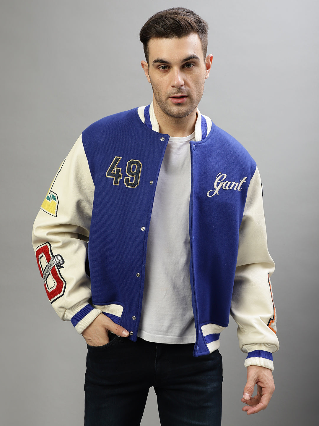 Shop Gant Men Embroidered High Neck Full Sleeves Jacket GANT India